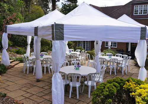 6m x 6m Hex Marquee with Two 3m x 3m Mini Marquees woking