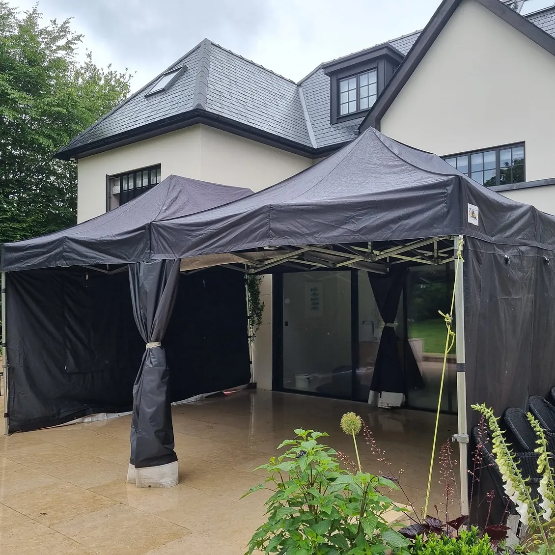 Black marquee for hire in woking