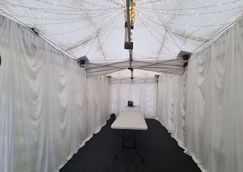 3m x 9m Marquee with linings and star-curtain lighting