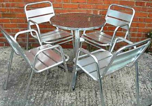 Poseur Table and Aluminium Chairs (Tall or Short Tables Available)