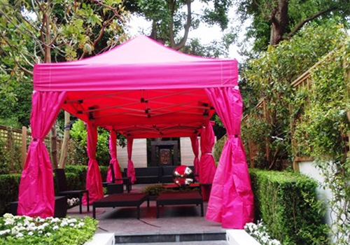 3m x 14m Pink Marquee with Drapes