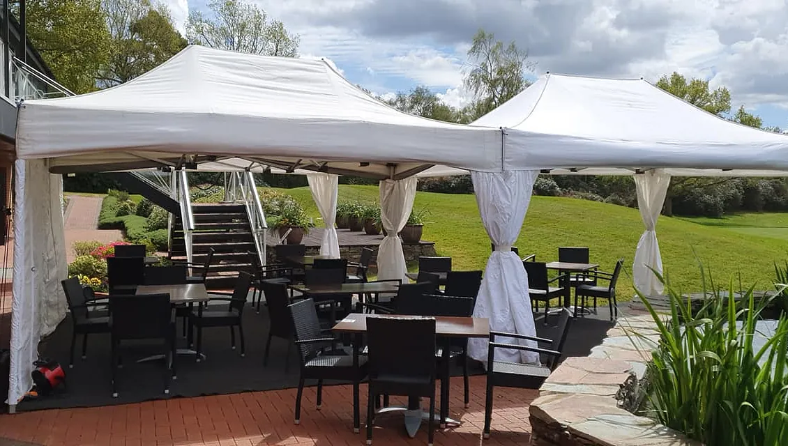 Marquees for Rolls-Royce Motor Cars Annual members golf day, at Bearwood Lakes Golf Club stunning course.